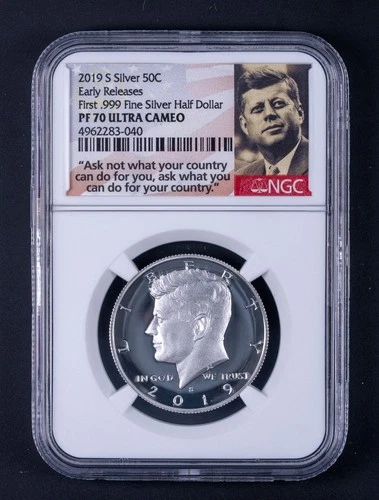 2019-S Silver Kennedy Half Dollar Proof Early Releases PF70 Ultra Cameo BB040