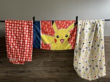 Pokemon 2017 3 Piece Bedding Set Fitted  Flat Sheet 1 Pillowcase Fabric Collect