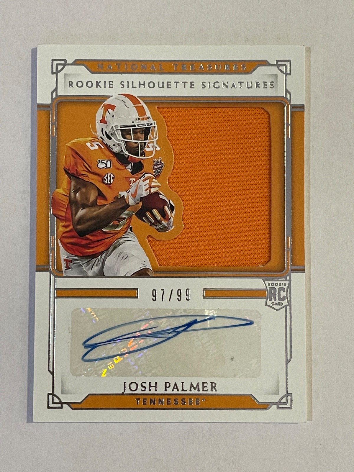 Josh Palmer Panini National Treasures Collegiate Rookie Silhouettes Signatures #RSSJP Base