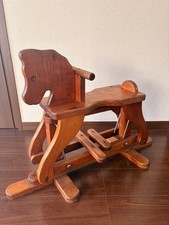 Scandinavian Wooden Rocking Horse 83cm Heavy Vintage Swing Toy Used