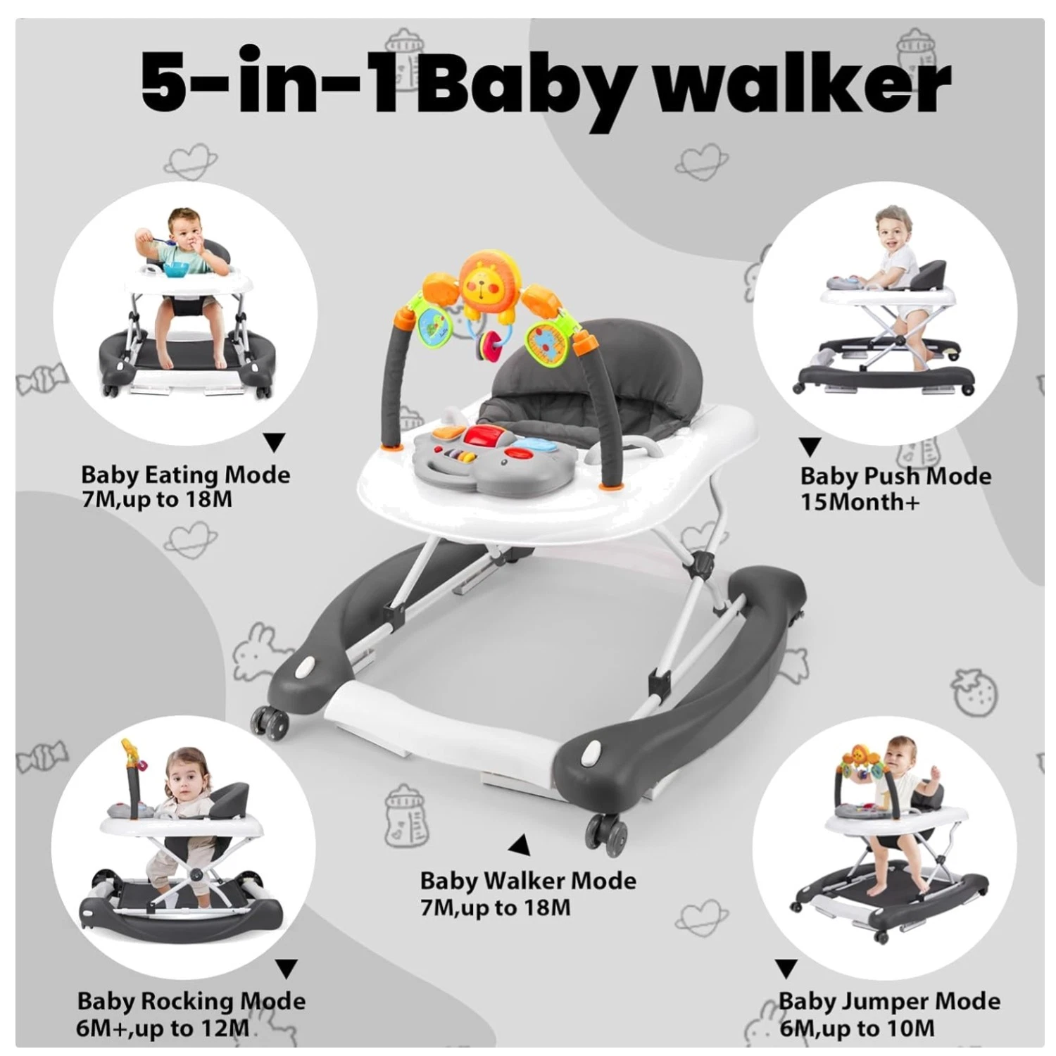 Triangular Design Baby Walker with Safety Features
Opens in a new window or tab