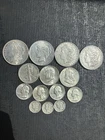 14 Total 90%Silver Coins Morgan’s Kennedys Walking Liberty Mercury Dimes 1878-64