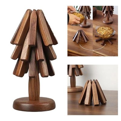 Tisch Schutz Untersetzer Ornament Geld Baum Hitzebeständig Schwarz Holz