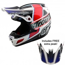 Troy Lee Designs Helmet - MX SE5 Composite MIPS TEAM (White/Black/Red/Blue)