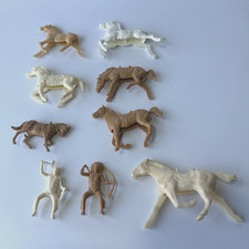 Vintage Lot Of Marx , Tim-Mee, and Unbranded Figures Horses Mixed Eras