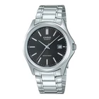 Casio Men’s Silver Stainless Steel Watch with Black Dial - MTP-1183A-1A