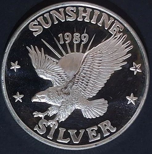 1 oz Silver Round/Medal 1989 Sunshine Mint Silver Eagle - BU from tube