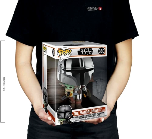 Funko Pop Star Wars The Mandalorian 10" Chrome Mandalorian with The Child #380
