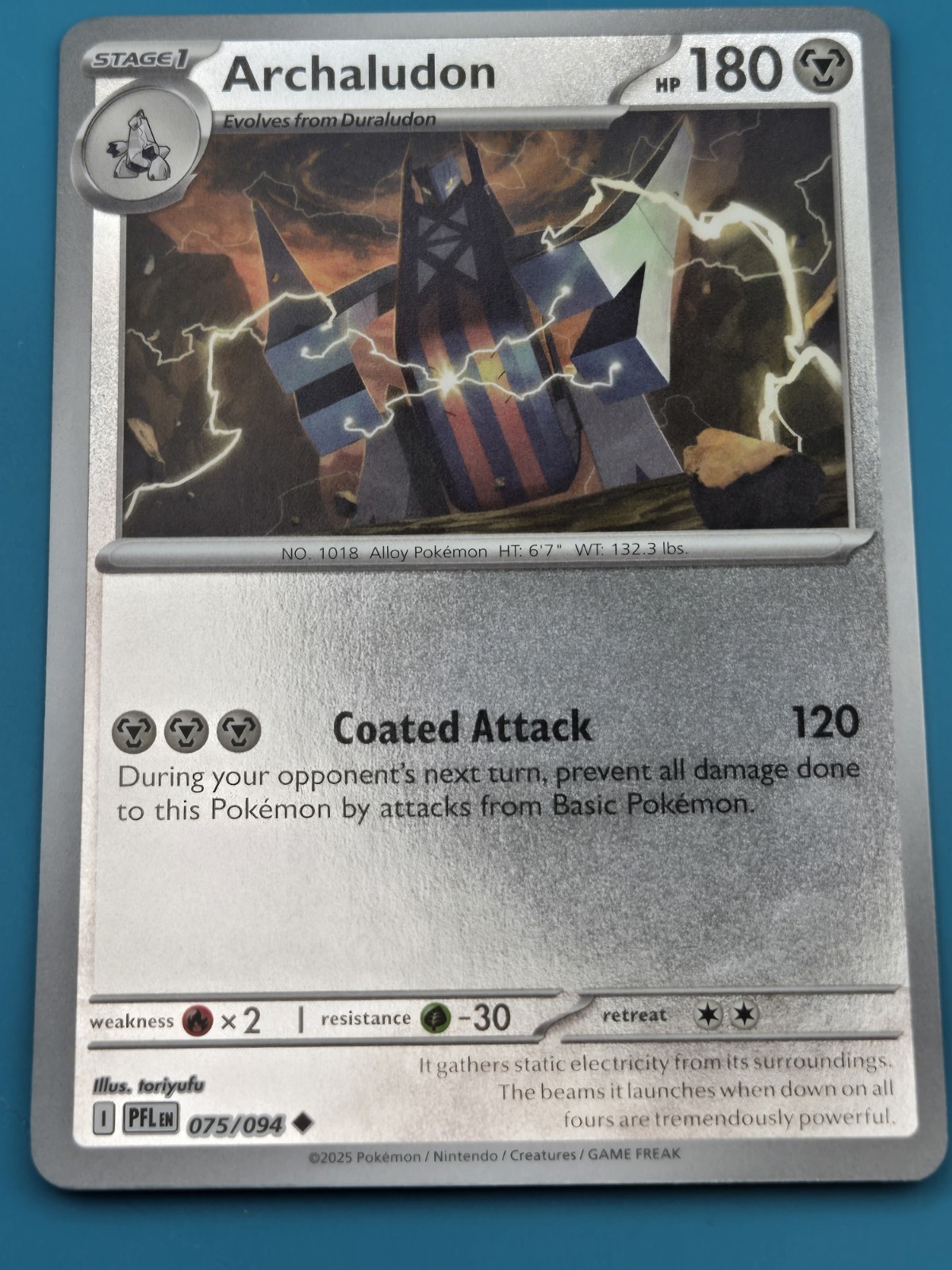 Archaludon 075/094 Me02: Phantasmal Flames Reverse Holo NM