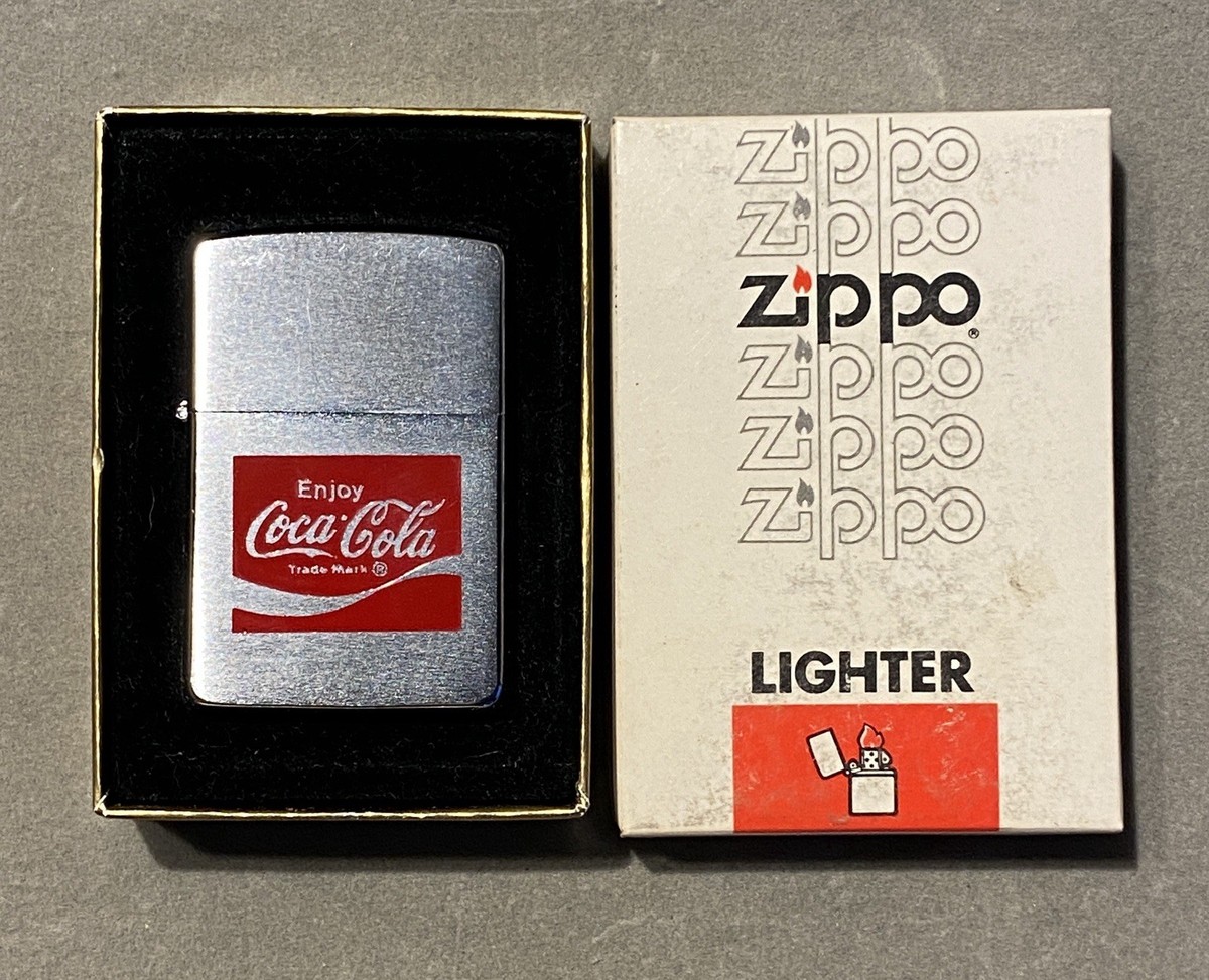 Vintage Enjoy COCA COLA Zippo Lighter Coke Script Logo Sign