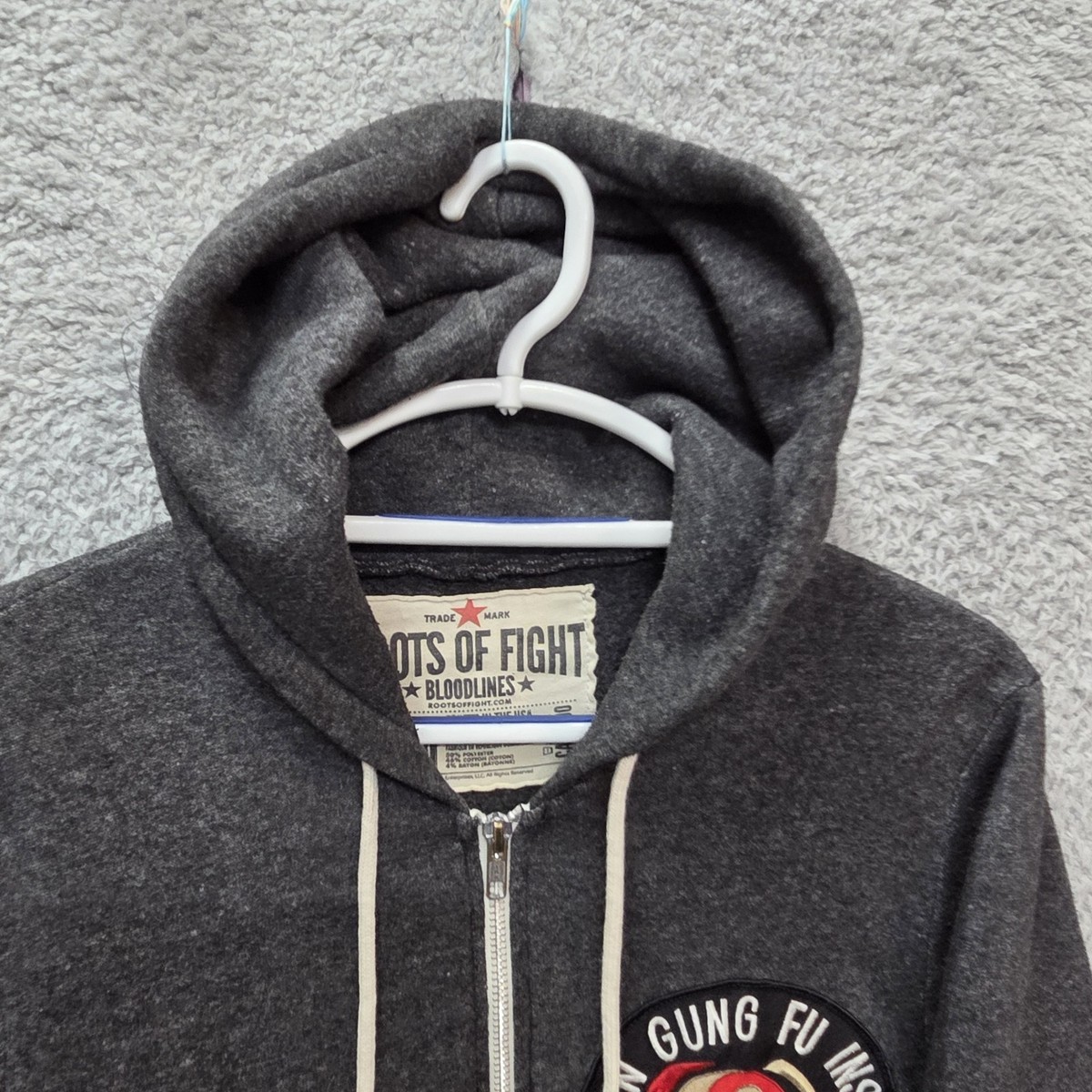 LEE☆FU Size M Roots of Fight Bruce Lee Hooded Zip Sweatshirt Jun Fan Gung