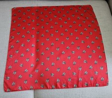 Trachtentuch 57x57cm Rot mit Edelwei&szlig;-Druck, Seidenoptik