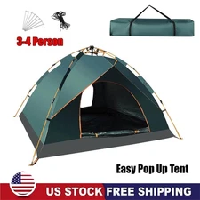 3-4 Person Pop Up Tents Waterproof Windproof Instant Tent for Camping Hiking US