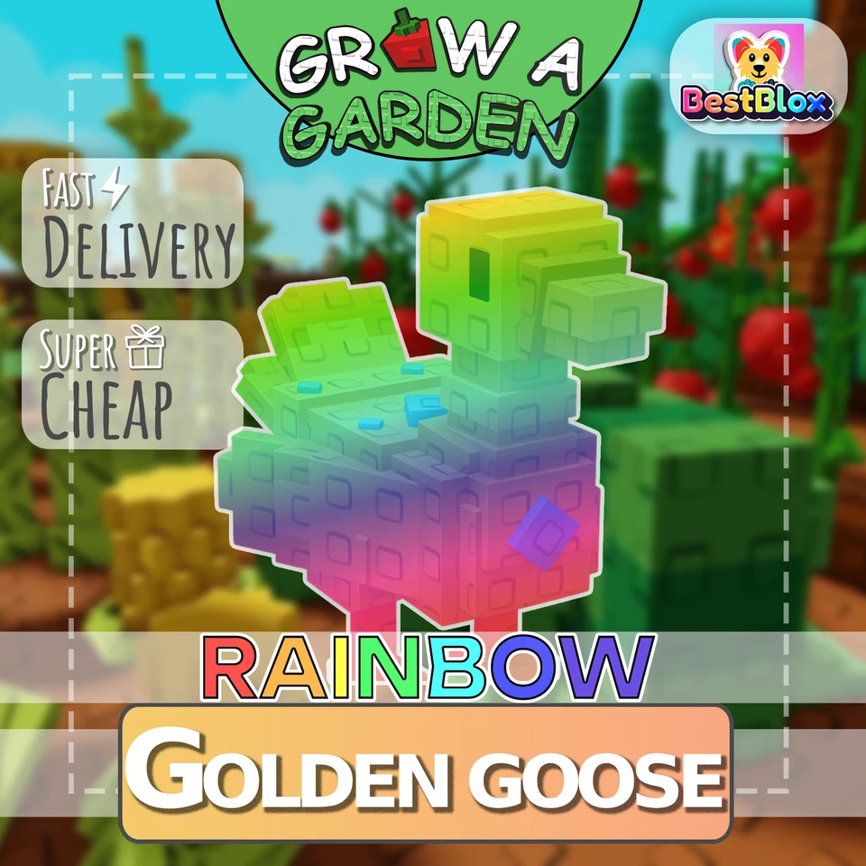 ROBLOX GROW A GARDEN RAINBOW GOOSE 🌈🪿Rainbow Golden Goose 🎮ROBLOX 🪴Grow a Garden | CHEAP | FAST | RELIABLE✅