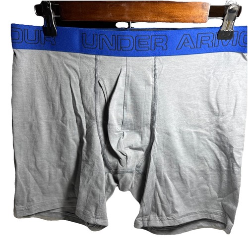 Under Armour Fitted Lg Underwear Boxerjocks Grey with/Blue Band - Picture 9 of 9