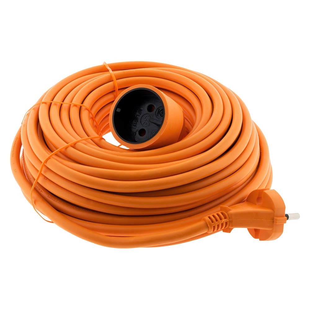 Rallonge 20m Zenitech orange 16A avec obturateur de sécurité intégré