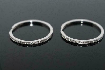 2Ct Round LabCreated Diamond Women Hoop Earring 14K White Gold Plated