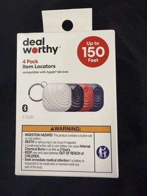 deal worthy Item Locators 4 Pack Compatible with Apple Find My Bluetooth