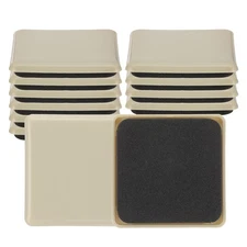 3.5"x3.5" Furniture Sliders, 12 Pcs Square Moving Furniture Slider Pads, Khaki