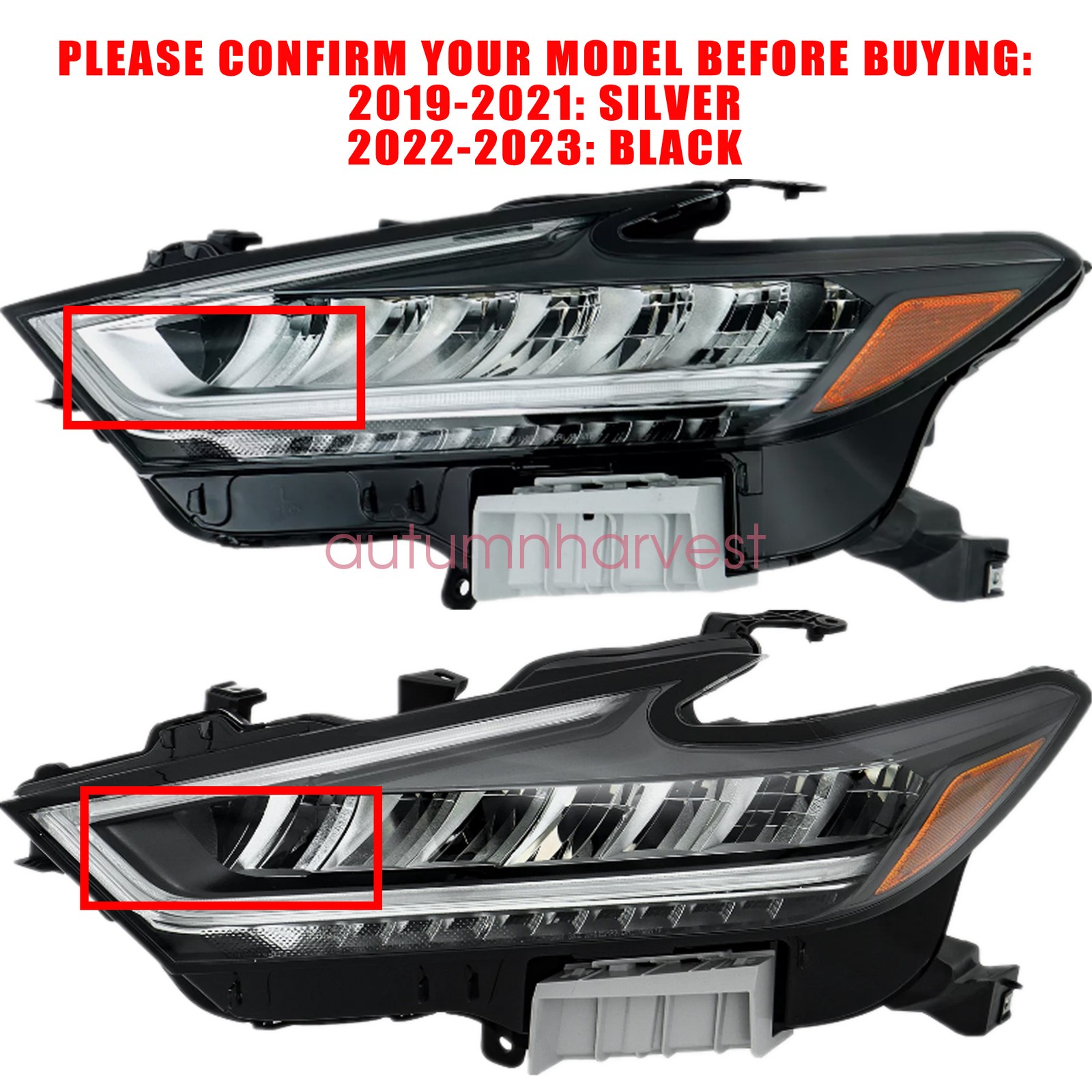 Fits Nissan Maxima 2019 2020 2021 Headlight LED Housing Chrome Driver Left Side