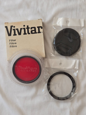 B50-58mm Adapter Ring + Vivitar 58mm Red Filter w/Cap for Hasselblad C Lens