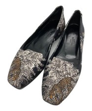 Hermes Flat Shoes Equator Sketch Black Women's Size EU35/US4.5