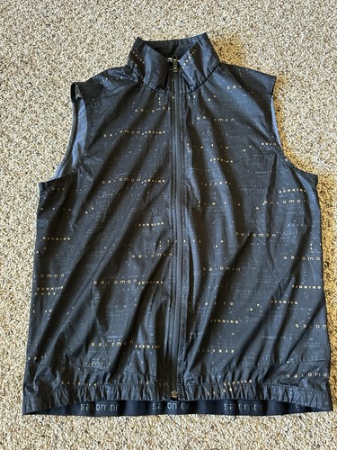 Salomon Fast Wing Vest Mens XL Black Sleveless Running Jacket Lightweight