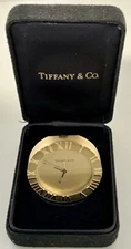 Tiffany & Co Small Brass Desk Or Travel  Alarm Clock Vintage Rare