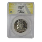 1953 Franklin Half Dollar PF 65 CAM ANACS Silver Proof SKU:I23042