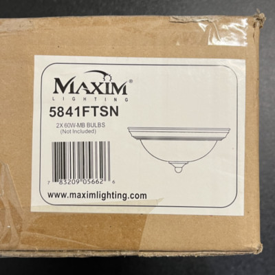 MAXIM 5841FTSN Essentials 2-Light 13.5'' Wide Satin Nickel Flush Mount Light