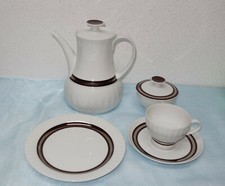 Thomas  Lanzette Platinrand, braune Ränder - Kaffeeservice - Teile zur Auswahl