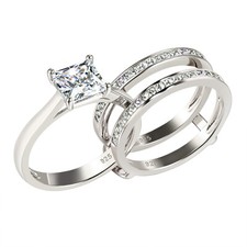 Pretty Wedding Engagement Ring Sets for Women Bridal Sets 925 Sterling Silver CZ