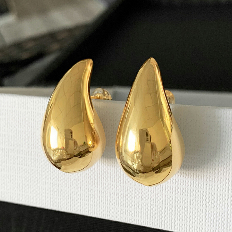 [Golden dew] 韓国☆18K Gold☆Watergarden3 Earrings Woman 18k Gold Plated Water-drop Round Earring Stud Dangle