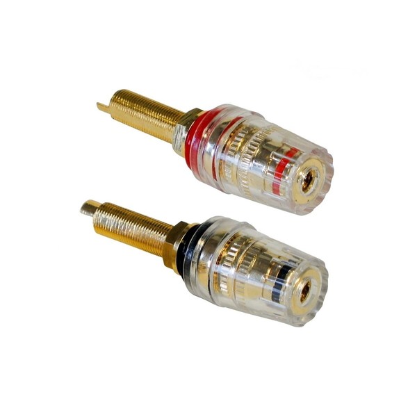 2 X Dynavox Lautsprecher Terminal High-End Einbaubuchsen Polklemmen Vergoldet-image