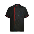 Black Chef Jackets Cook Coats Uniforms Restaurant Food Service Cooking Uniform