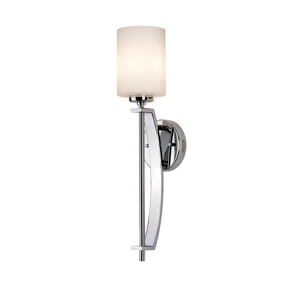 Applique Murale Bains Lampe LED Fackelleuchte Verre de Opale Chrome H 48,9 CM - Photo 1/1