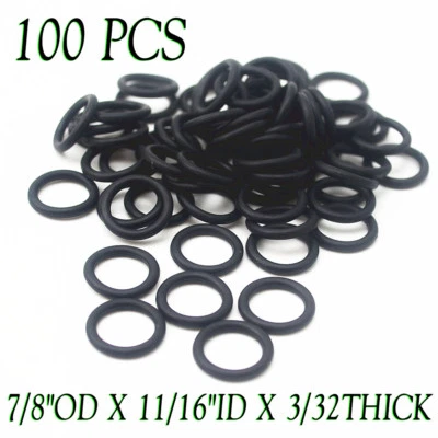 PARKER 100+ - 7/8"OD x 11/16"ID x 3/32" thick Black rubber O-rings Nitrile Buna-N NBR.