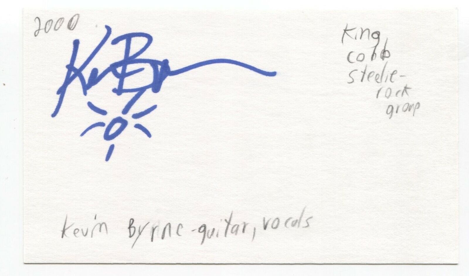 Bargain King Cobb Steelie - Max 46% OFF Kevan Byrne 3x5 Autographe Card Signed Index