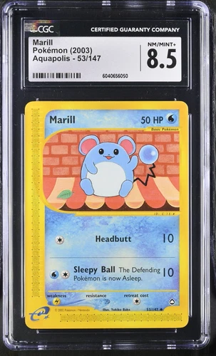 CGC 8.5 Marill 53/147 Aquapolis 2003 Pokemon Card