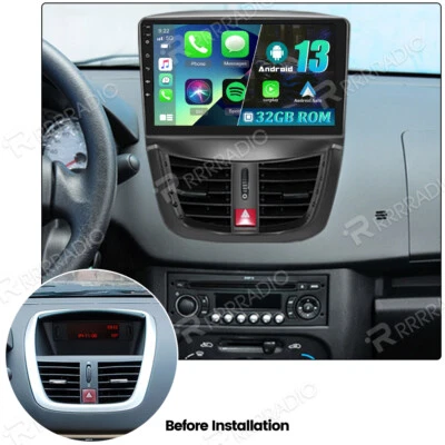 PODOFO 32GB Android 13 Autoradio Für Peugeot 207 CC 2006-2015 GPS WIFI Carplay FM RDS