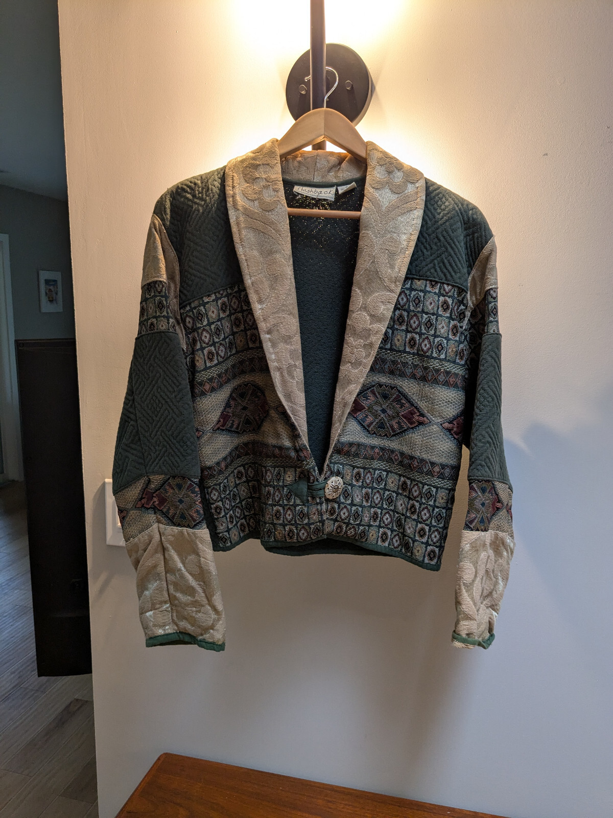 Flashback Patchwork Jacket Wooden Button Vintage … - image 4