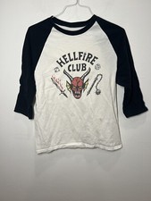 Official Netflix Stranger Things 4 Raglan Hellfire Club Tee Size Medium