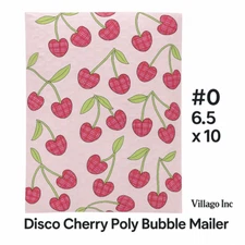 #0 Disco Cherry Poly Bubble Mailers 6.5x10 Padded Shipping Envelopes Self Seal