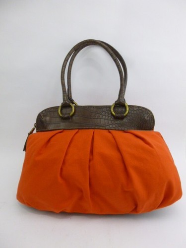 Simply Vera Wang Purse Crocodile Print orange Fabric Shoulder Bag tote EUC - Imagen 2 de 17