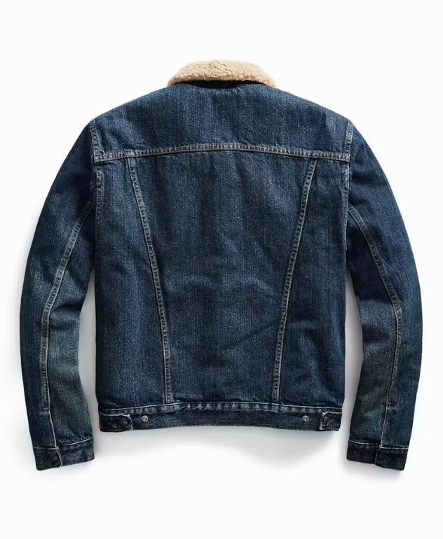 RRL Ralph Lauren Fleece Pile Lined Denim Jacket Fremont Men's