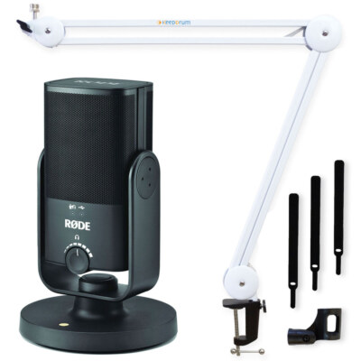 Rode NT-USB MINI USB-Mikrofon + Mikrofonarm Weiss