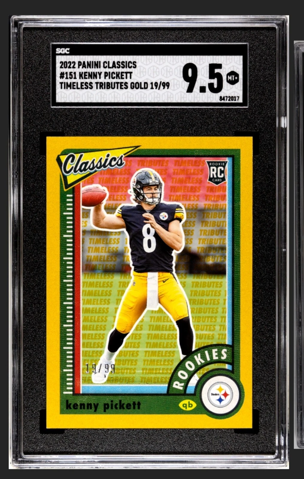 Kenny Pickett Panini Classics #151 Premium Edition Timeless Tributes Gold
