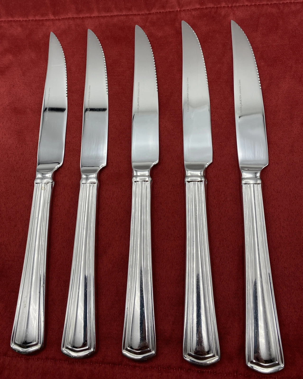 Reed & Barton Palladian Hollow Handle Steak Knife Serrated Set Of 5