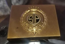  Vtg 1940s Art deco Elgin American compact  mirror Monogrammed S/P Plated MCM 