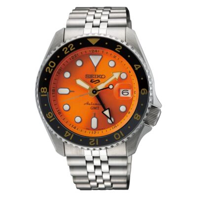 Seiko Watch Five Sports SSK005KC Style GMT Wristwatch Orange | eBay